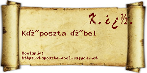 Káposzta Ábel névjegykártya