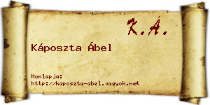 Káposzta Ábel névjegykártya